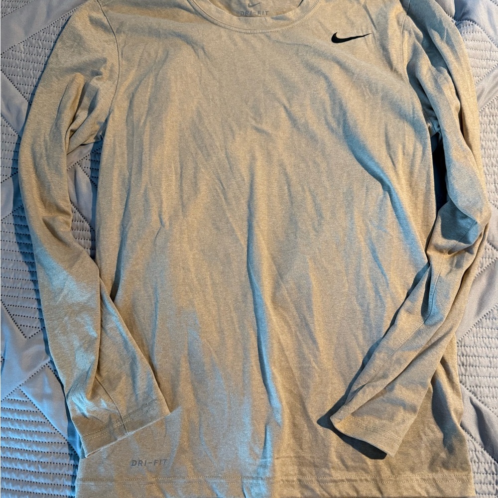 Nike Men's Tan Long Sleeve Dri-FIT Shirt